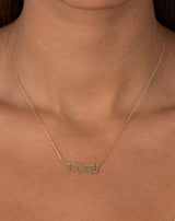 Am Israel Chai Solid Nameplate Necklace