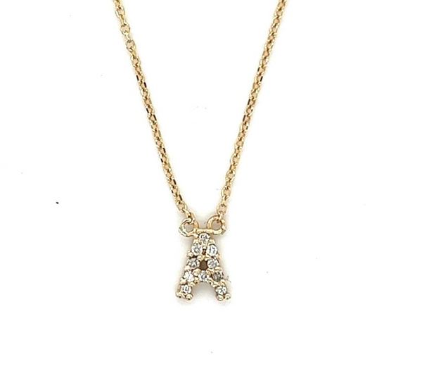 14k Gold With Diamonds Initial Necklace