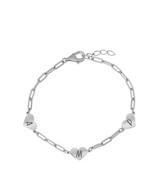 Triple Heart Initial Bracelet