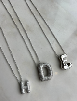 Crystal Initial Bubble Necklace