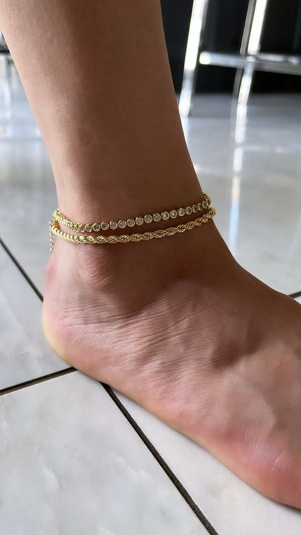 Round Diamond Anklet