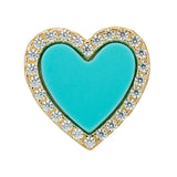 Topaz and Ruby Aqua Heart Stud Front
