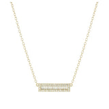 Topaz and Ruby Baguette Bar Necklace Gold