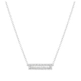 Topaz and Ruby Baguette Bar Necklace Silver