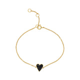 Topaz and Ruby Black Heart Bracelet Gold