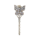 Topaz and Ruby Butterfly Chain Stud Silver Front