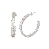 Topaz and Ruby Cinderella Hoop Silver