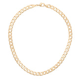 Topaz and Ruby Cuban Chain Necklace Gold