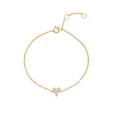 Topaz and Ruby Dainty Heart Bracelet Gold