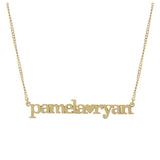 Topaz and Ruby Double Name Necklace Gold
