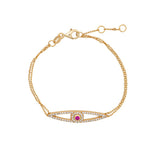 Topaz and Ruby Evil Eye Bracelet Ruby