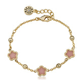 Topaz and Ruby Flower Bracelet Pink