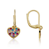 Topaz and Ruby Heart Leverback Rainbow