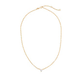 Topaz and Ruby Heart Solitaire Necklace Gold