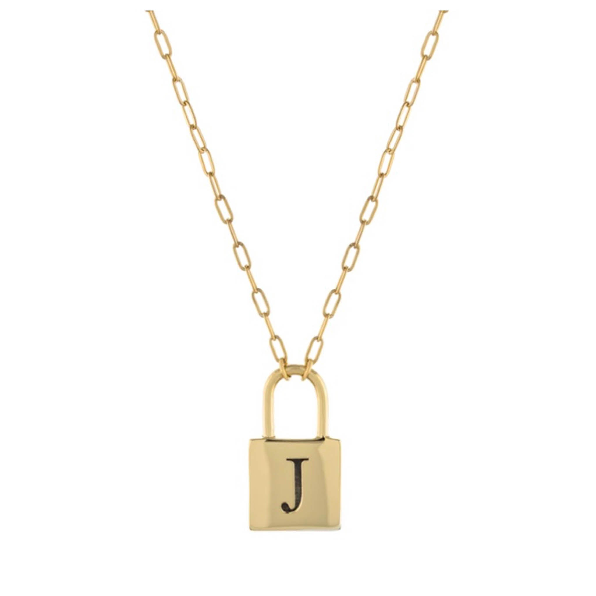 Initial Lock Necklace