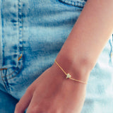 Topaz and Ruby Model Dainty Heart Bracelet