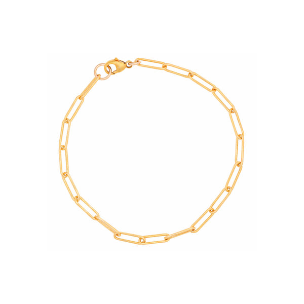 Topaz and Ruby Paperclip Anklet Gold