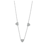 Topaz and Ruby Triple Heart Necklace Silver