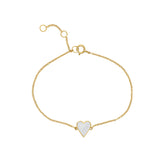 Topaz and Ruby White Heart Bracelet Gold