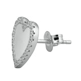 Topaz and Ruby White Heart Stud Silver