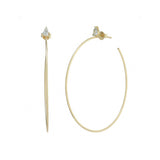 Topaz and Ruby Wired Hoops Gold