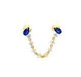 Double Stone Chain Stud