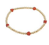Multi Heart Gold Ball Bracelet