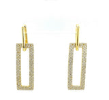 Pave Rectangle Double Hoop