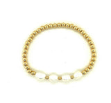 Four Pearls Gold Ball Bracelet