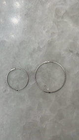 Dainty Pave Thin Hoops