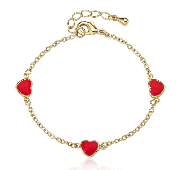Red enameled Heart Bracelet