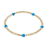 Multi Heart Gold Ball Bracelet