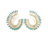 Turquoise Baguette Statement Stud