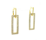 Pave Rectangle Double Hoop