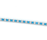 Aqua and CZ tennis bracelet