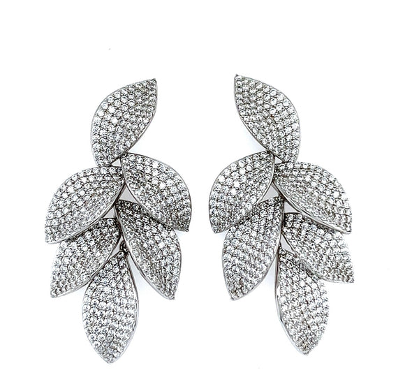 Staggered Leaves Statement Earrings