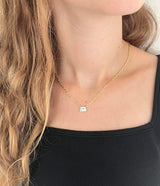 Princess Cut Solitaire Necklace