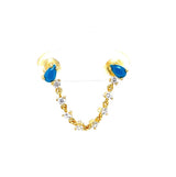 Double Stone Chain Stud