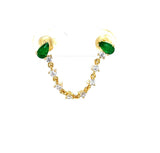 Double Stone Chain Stud