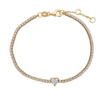 Heart Solitaire Tennis Bracelet