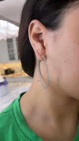 Dainty Pave Thin Hoops