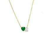 Emerald Heart & Teardrop Necklace