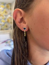 Mini Heart Chain Stud