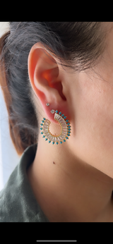 Turquoise Baguette Statement Stud