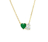 Emerald Heart & Teardrop Necklace