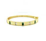 Rippled Emerald Bangle