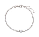 Heart Solitaire Tennis Bracelet