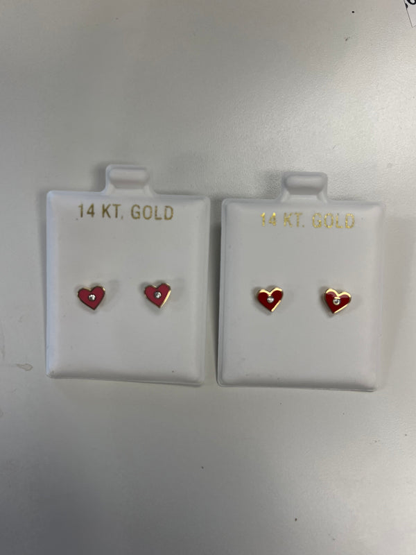 14k Gold Enamel Earrings