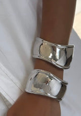 Medium Uneven Open Silver Cuff