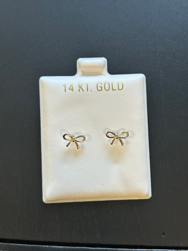 14k Gold Bow Screwbacks